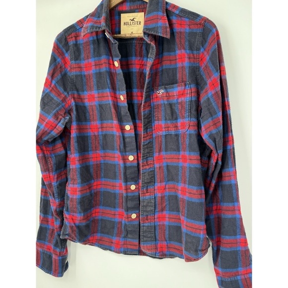 Hollister Long Sleeve Plaid Button Up Shirt M Y2K Winter Cozy Cottagecore - Picture 2 of 9